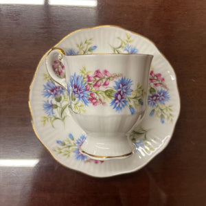 Queen Rosina's Wild Flowers Fine bone China Teacup & Saucer