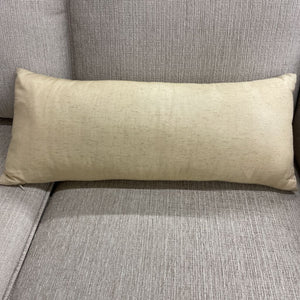 Decorative Golden Embroidered Floral Pillow 23W x 8H