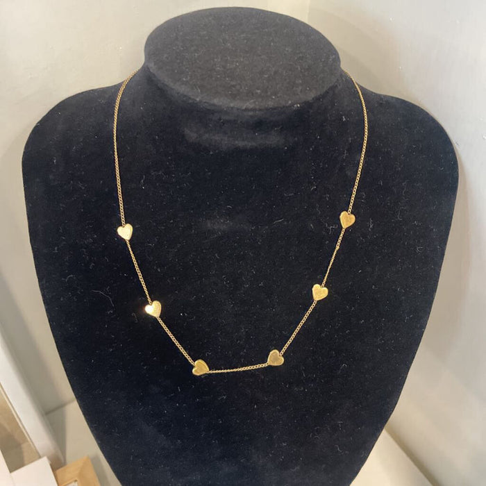 The Atara Heart Necklace-Miriams Gems -Gold Plated Sterling Silver
