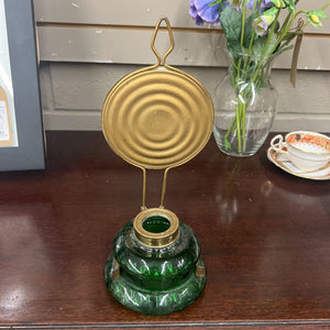 Antique Kosmos Brenner Green Glass Lamp- Base Only