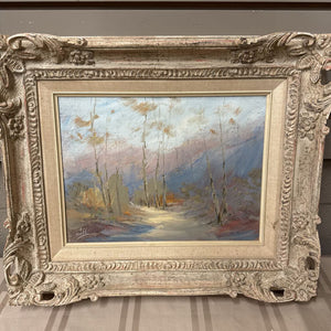'The Forest' in Pastel Colours - Original Oil by Fieke - Antique Cream Ornate Frame