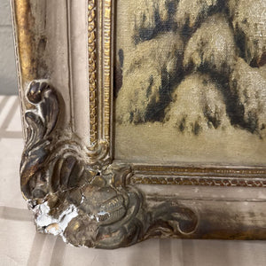 'Winter Landscape' Signed Original by Elsperman - Antique Gold Ornate Frame