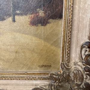 'Winter Landscape' Signed Original by Elsperman - Antique Gold Ornate Frame
