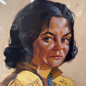 Female Native American Portrait - Original Acrylic by Eugene 1942