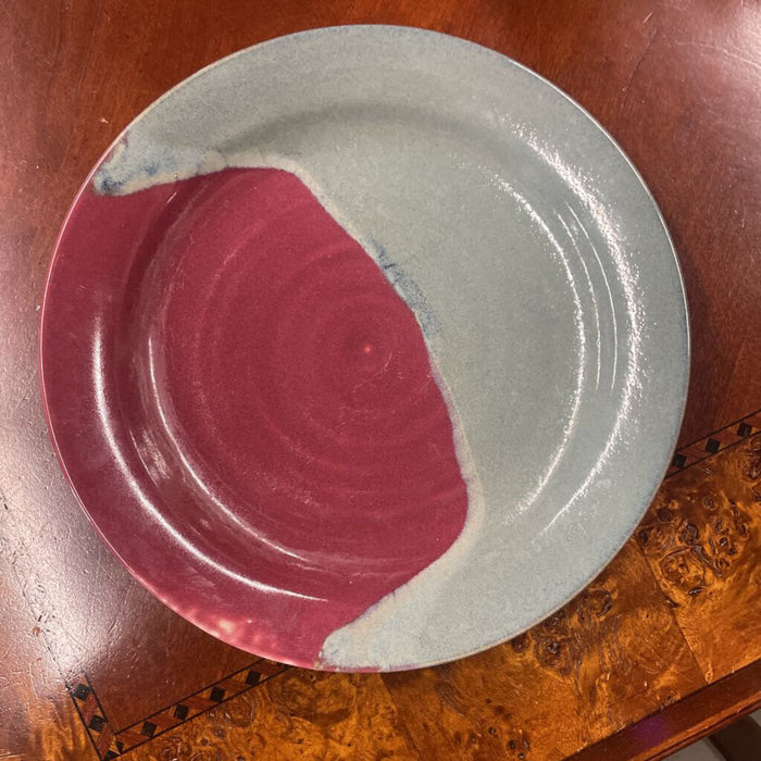 Burgundy & Grey Ceramic Serving Dish