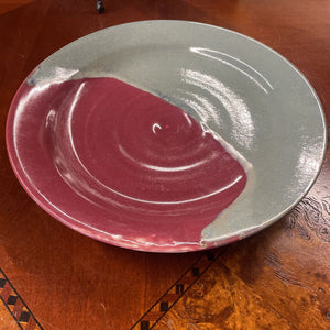 Burgundy & Grey Ceramic Serving Dish