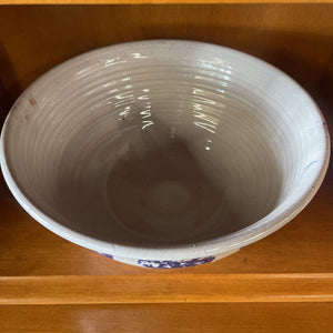 Handmade Ceramic Bowl w Blue Hearts