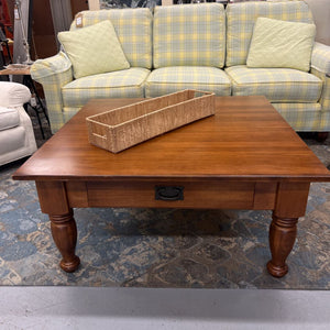 Large Square Coffee Table w Turned Legs