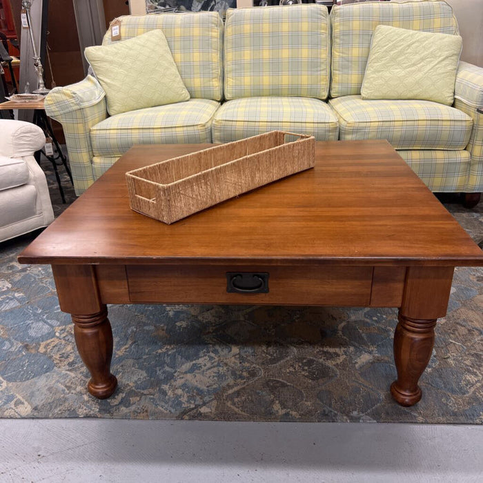 Large Square Coffee Table w Turned Legs