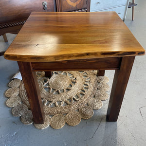 Live Edge Side Table- Mango Wood w Pine Base