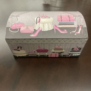Feminine Pink & Black Accessory Design Jewellery Box