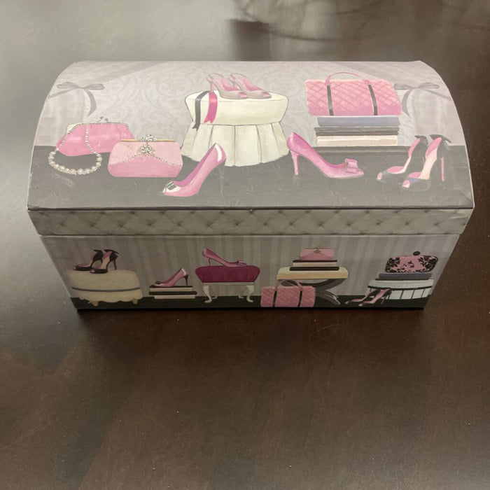 Feminine Pink & Black Accessory Design Jewellery Box