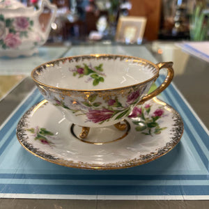 Vintage Bone China Teacup & Saucer Set - Japan