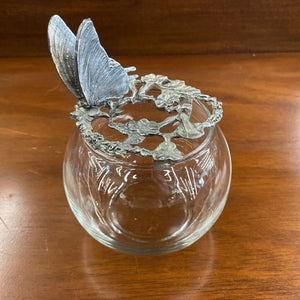 Pewter Butterfly Top Potpourri Bowl