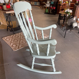 Antique Solid Oak Painted Rocking Chair- French Eggshell Fus