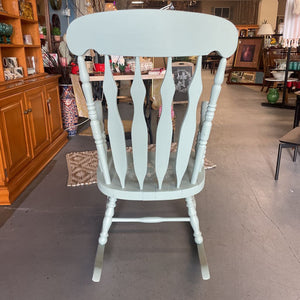 Antique Solid Oak Painted Rocking Chair- French Eggshell Fus