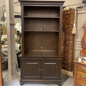 Solid Maple Entertainment and Shelving Unit w Pocket Doors