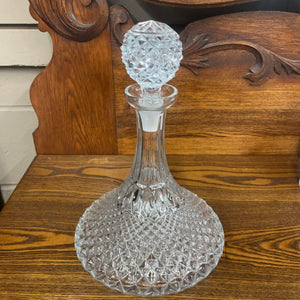Vintage Cut Glass Ships Decanter
