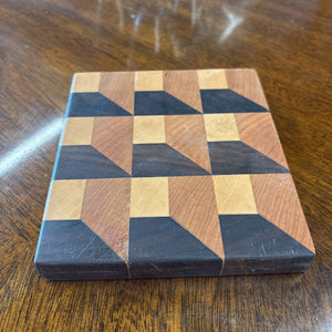 3D End Grain Charcuterie Board LOCAL ARTIST End Grain - Black Walnut, Cherry, Maple