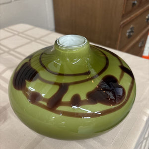 Vintage Olive Green Handblown Art Glass