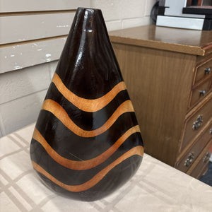 Decorative Wooden Vase - Brown - Made in Thailand