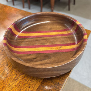 Turned Striped Bowl - Maple, Bloodwood, Walnut LOCAL ARTIST