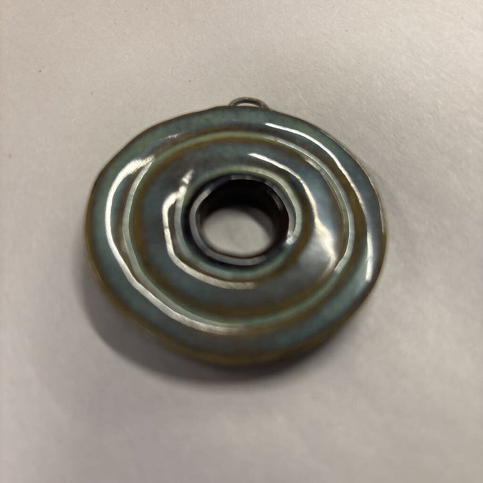 Round Blue-Gray Ceramic Pendant