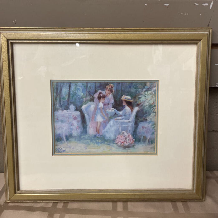 Framed Print Of A Tea Party By Artist R Zolan
