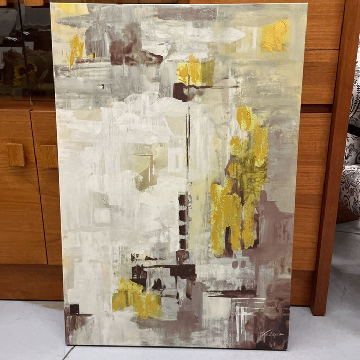 Blue & Yellow Abstract Canvas Print