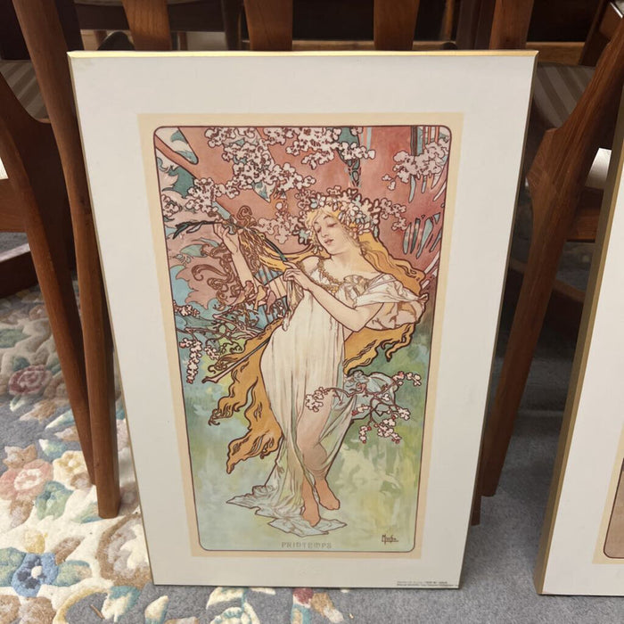Pair Of Prints- "The Seasons" By Alphonse Mucha