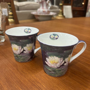 Pair-McIntosh Monet Water Lilies Fine Bone China Mugs