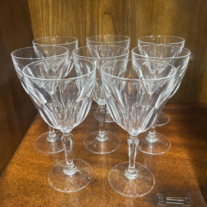 Set Of 8- Antique Cristal d'Arques Durand "Washington" Crystal Wine Glasses