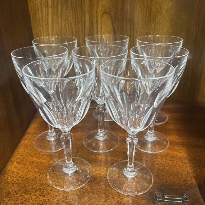 Set Of 8- Antique Cristal d'Arques Durand "Washington" Crystal Wine Glasses