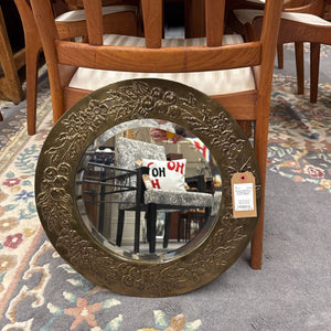 Round Wall Mirror w Wide Bronze Frame