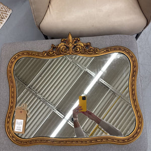 Antique Wall Mirror w Coronet - Gold Ornate Frame