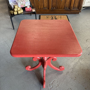 Burnt Orange Pedestal Antique Table