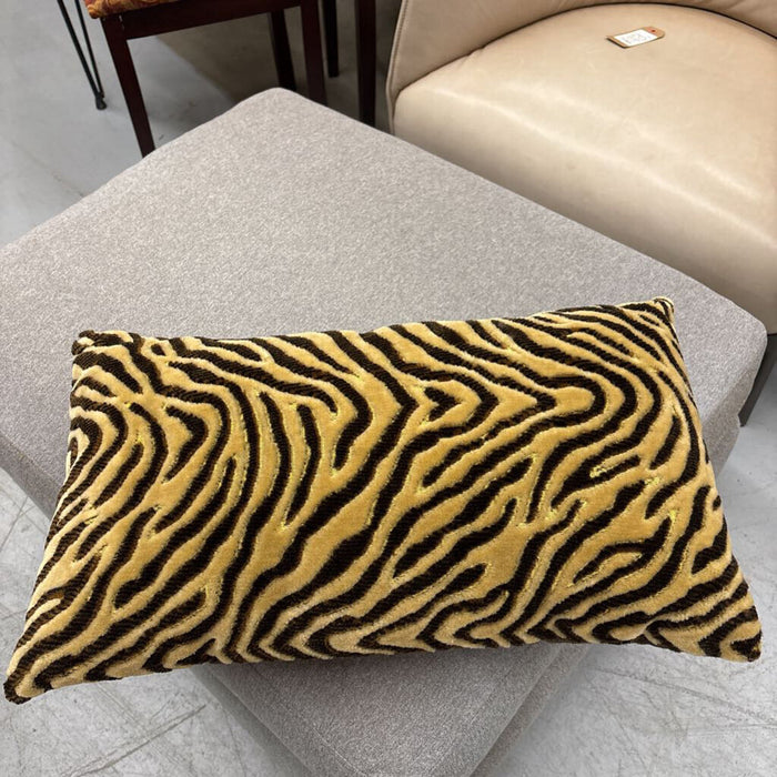 Decorative Lumbar Pillow w a Tiger Stripe Pattern