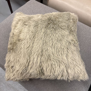 Grey Faux Fur Pillow
