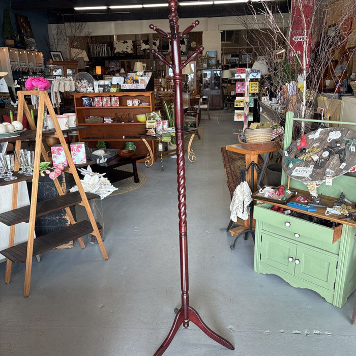 Rustic Branch Dark Cherry Free Standing Coat Rack