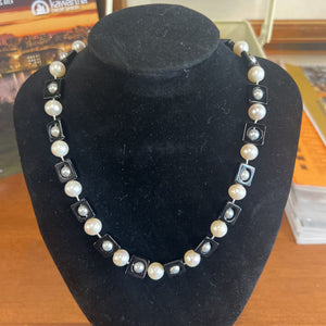 Black Onyx & Pearl Necklace By Ted Devine- Chateau Laurier Ottawa