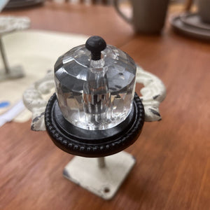 Side Faceted Leaded Crystal Knob w Dark Bronze Finish