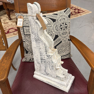 Decorative Wood Corbel w Distressed White Finish