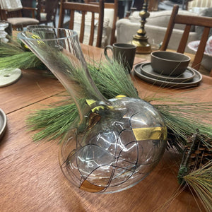 Stimas Glass Mosaic Tilting Wine Decanter- Handmade In Romania