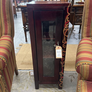 Redwood Small Cabinet - Glass Front - 2 Shelves - Paint Accent