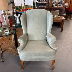 Green Velvet Wing Chair