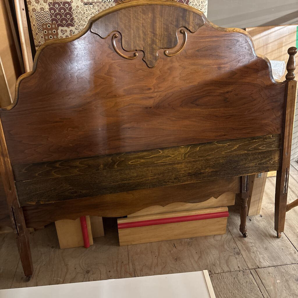 Mahogany Double Bed - Headboard, Footboard & Rails