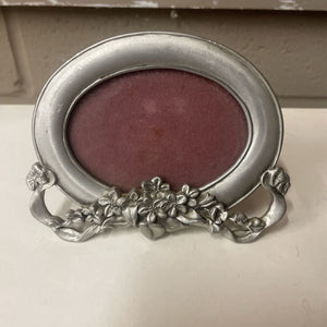 Small Oval Cherry Blossom Pewter Frame