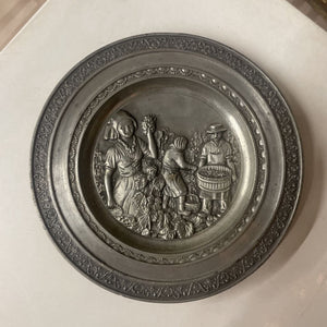 Small Pewter Dish w Vineyard Imagery
