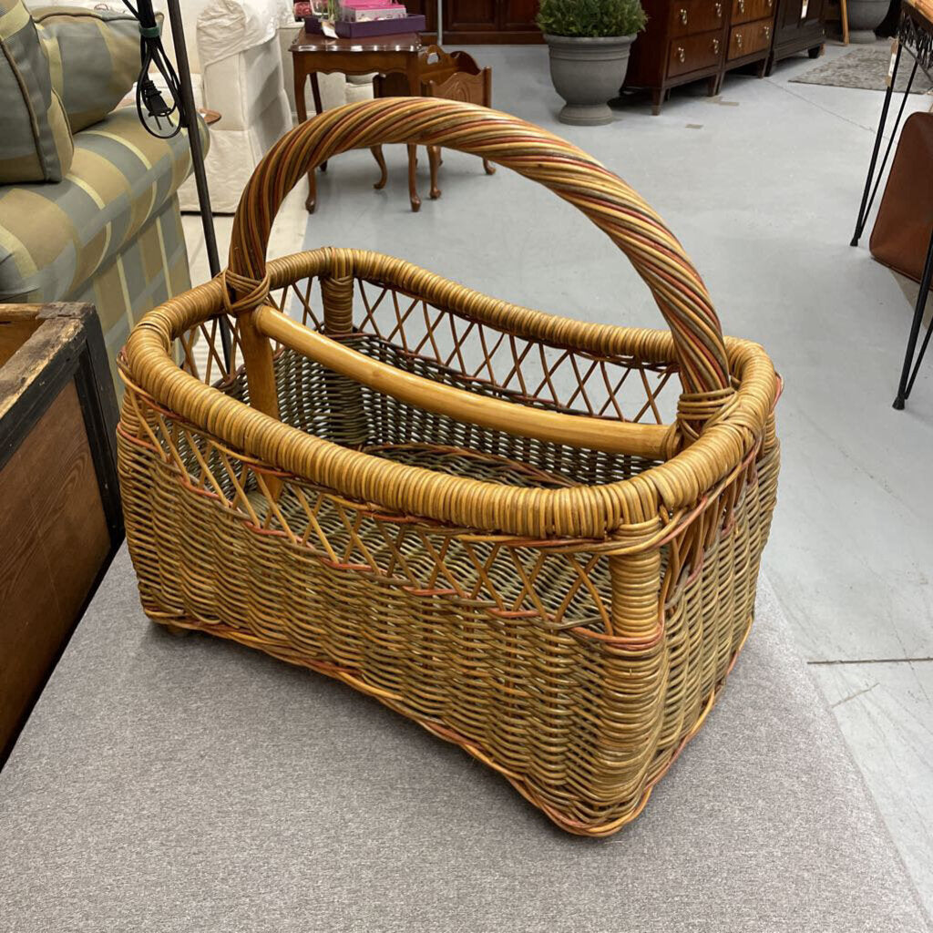 Woven Wicker Basket Magazine Holder