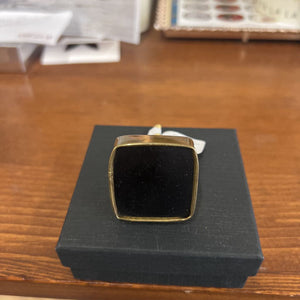 Iron/Resin Square Gold/Black Knob - 8020522 (ADV)